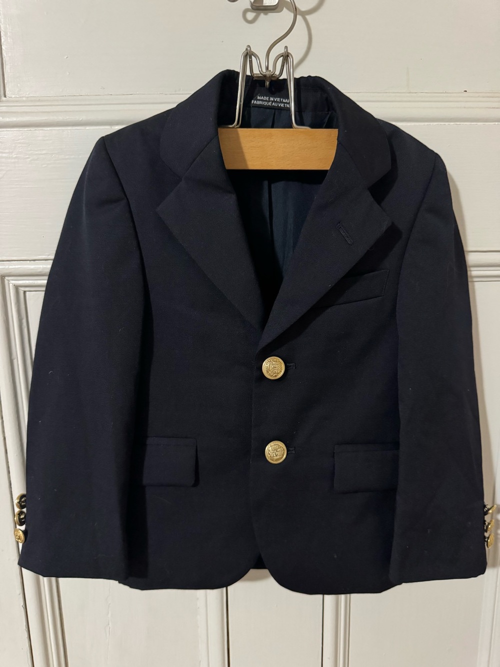 Ike Behar Navy Blue Blazer with Gold Buttons Boys Size 4 Tall